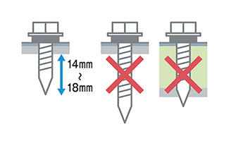 適切な長さのピンの画像