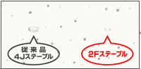 2Fステープル(肩巾2mm)使用で仕上がり美しく、目立たない