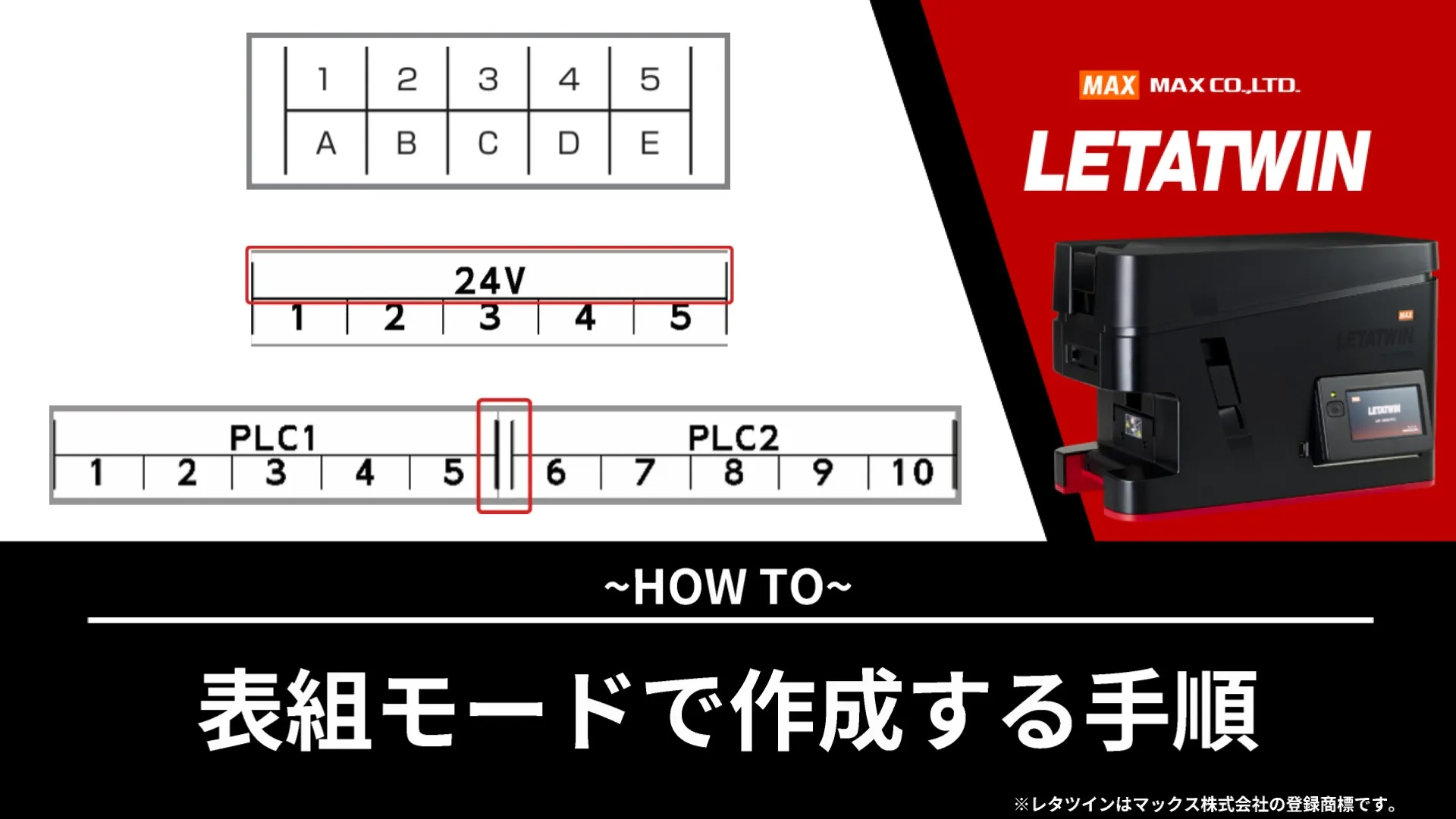 表組モードで作成する手順